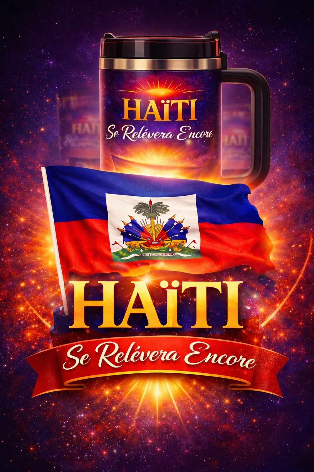 Stanley Custom Cup 40oz,Fet Ak Lanmou pou Drapo nou