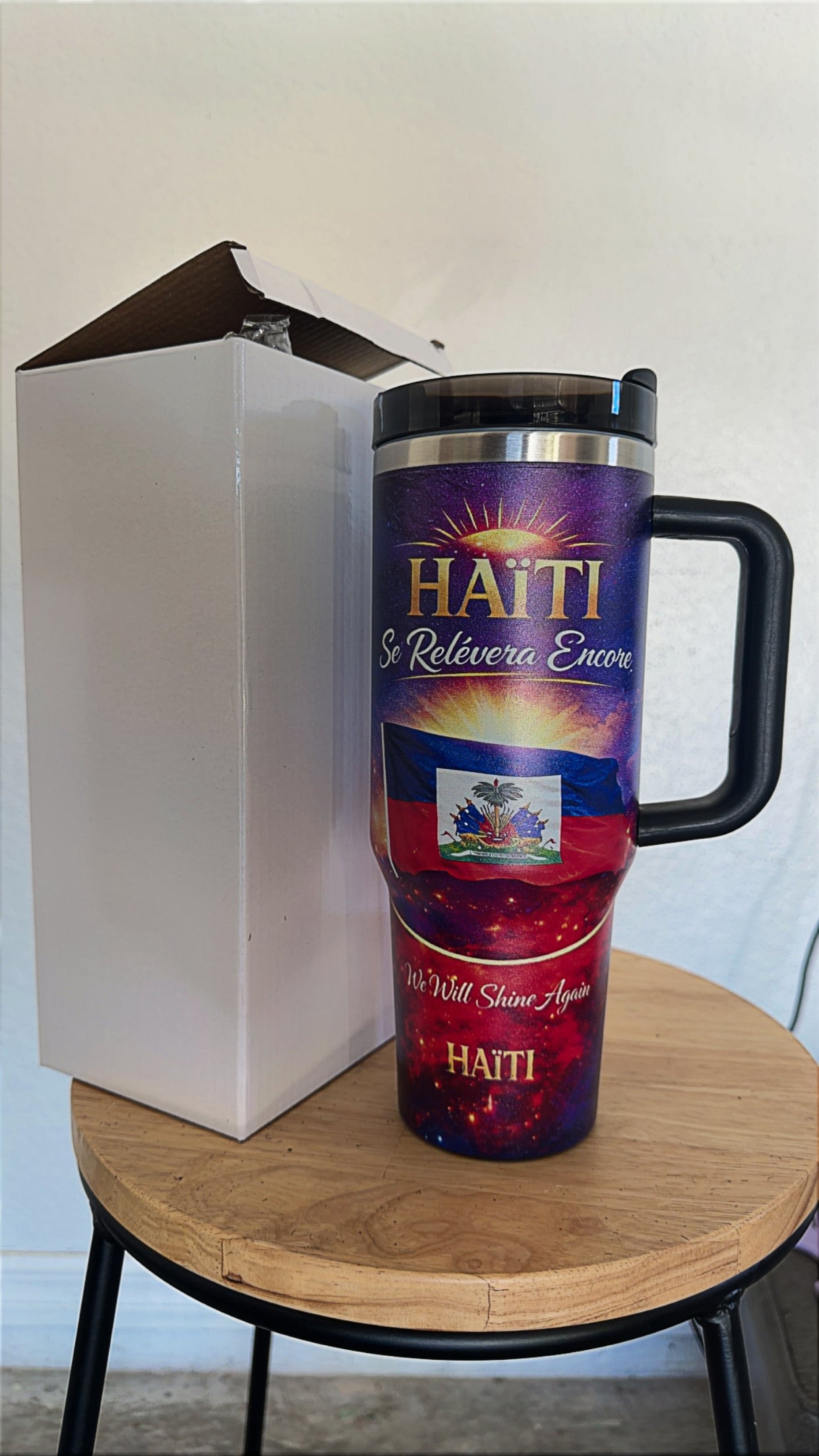 Stanley Custom Cup 40oz,Fet Ak Lanmou pou Drapo nou